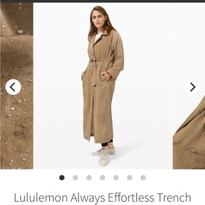 Lululemon Always Effortless Trench Jacket Size 8 Frontier